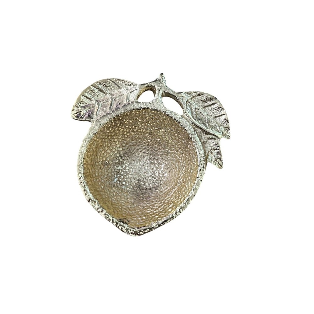 Gold Citrus Fruit Trinket Dish Home Decor Classic Metal Small Bowl